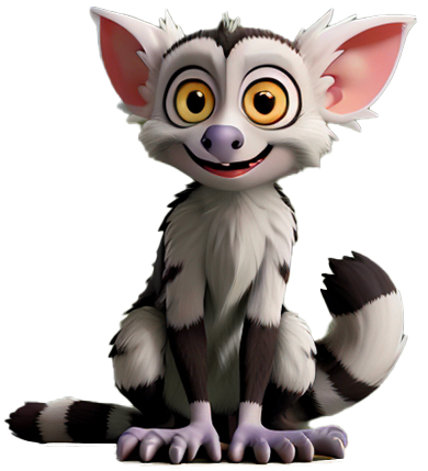AI cartoon lemur